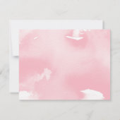 RSVP ANTWOORD REACTIE bleke roze waterverf maaltij (Achterkant)