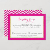 RSVP ANTWOORD REACTIE chervon patroon goud roze (Voorkant / Achterkant)