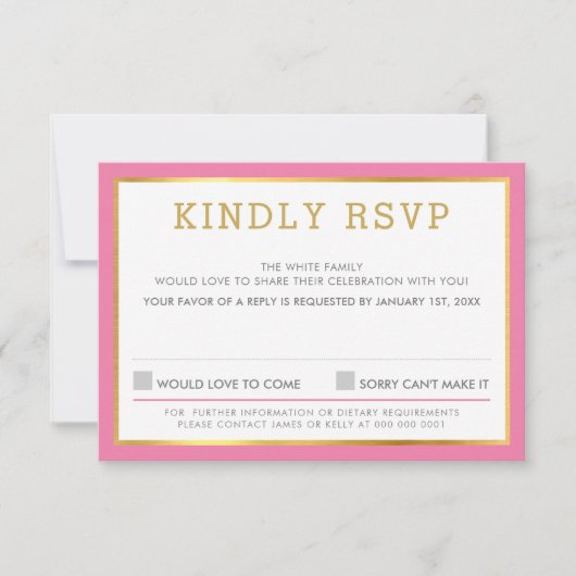 RSVP ANTWOORD REACTIE eenvoudig chevron patroon ro (Voorkant)