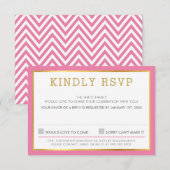 RSVP ANTWOORD REACTIE eenvoudig chevron patroon ro (Voorkant / Achterkant)