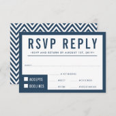 RSVP ANTWOORD REACTIE eenvoudig modern blok marine (Voorkant / Achterkant)