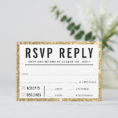 RSVP ANTWOORD REACTIE eenvoudig moderne gouden gli (Staand voorkant)
