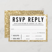 RSVP ANTWOORD REACTIE eenvoudig moderne gouden gli (Voorkant / Achterkant)