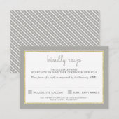 RSVP ANTWOORD REACTIE eenvoudig streepjespatroon g (Voorkant / Achterkant)