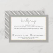 RSVP ANTWOORD REACTIE eenvoudig streeppatroon grij (Voorkant / Achterkant)