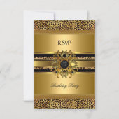 RSVP antwoord Reactie Elegant Leopard Gold Black (Voorkant)