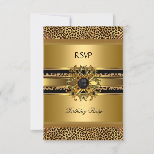 RSVP antwoord Reactie Elegant Leopard Gold Black (Voorkant)