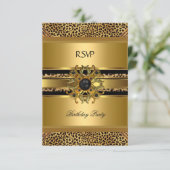 RSVP antwoord Reactie Elegant Leopard Gold Black (Staand voorkant)