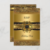 RSVP antwoord Reactie Elegant Leopard Gold Black (Voorkant / Achterkant)