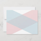 RSVP ANTWOORD REACTIE elegante roze blauwe maaltij (Achterkant)