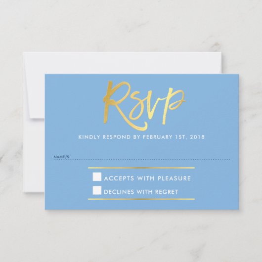 RSVP ANTWOORD REACTIE faux goud type korenbloem bl (Voorkant)