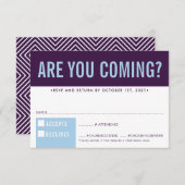 RSVP ANTWOORD REACTIE fun block aubergine bord bla (Voorkant / Achterkant)