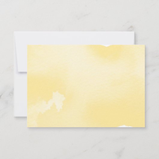 RSVP ANTWOORD REACTIE geel waterverf maaltijden (Achterkant)