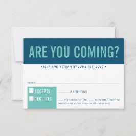 RSVP ANTWOORD REACTIE leuk vet blok donkerblauw mi