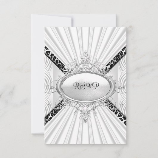 RSVP Antwoord Reactie Luipaard Witte Diamant Zwart (Voorkant)