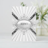 RSVP Antwoord Reactie Luipaard Witte Diamant Zwart (Staand voorkant)