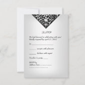 RSVP Antwoord Reactie Luipaard Witte Diamant Zwart (Achterkant)