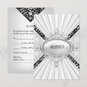RSVP Antwoord Reactie Luipaard Witte Diamant Zwart (Voorkant / Achterkant)
