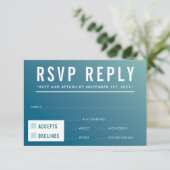 RSVP ANTWOORD REACTIE modern blauw mint verloop (Staand voorkant)