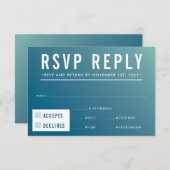 RSVP ANTWOORD REACTIE modern blauw mint verloop (Voorkant / Achterkant)