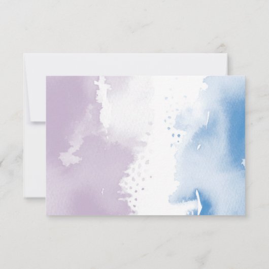 RSVP ANTWOORD REACTIE Modern blauw paarse waterver (Achterkant)