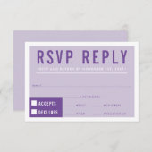 RSVP ANTWOORD REACTIE modern blok violet paarse (Voorkant / Achterkant)