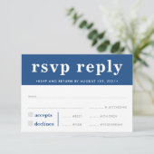 RSVP ANTWOORD REACTIE modern bold boy marine blauw (Staand voorkant)