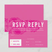 RSVP ANTWOORD REACTIE modern elegant floraal roze (Voorkant / Achterkant)