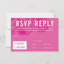 RSVP ANTWOORD REACTIE modern elegant floraal roze