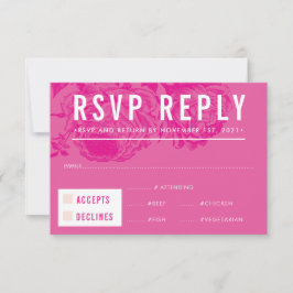RSVP ANTWOORD REACTIE modern elegant floraal roze