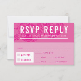 RSVP ANTWOORD REACTIE modern elegant floraal roze