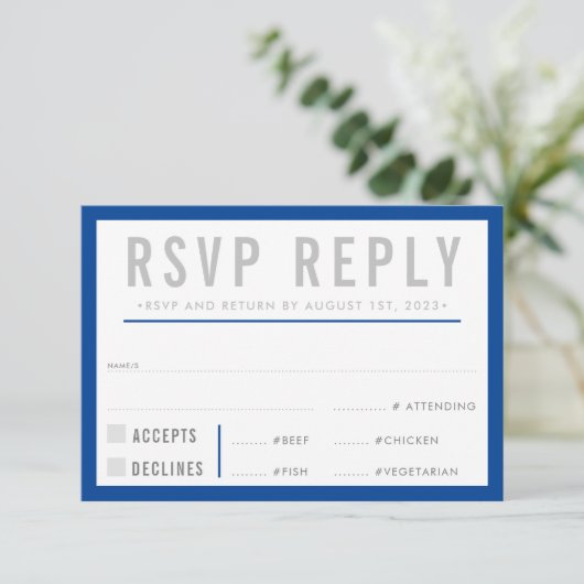 RSVP ANTWOORD REACTIE modern stevig jongen blauw g (Staand voorkant)