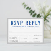 RSVP ANTWOORD REACTIE modern strak jongen grijs bl (Staand voorkant)