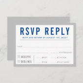 RSVP ANTWOORD REACTIE modern strak jongen grijs bl (Voorkant / Achterkant)