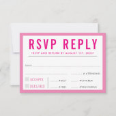 RSVP ANTWOORD REACTIE modern strak meisje roze (Voorkant)