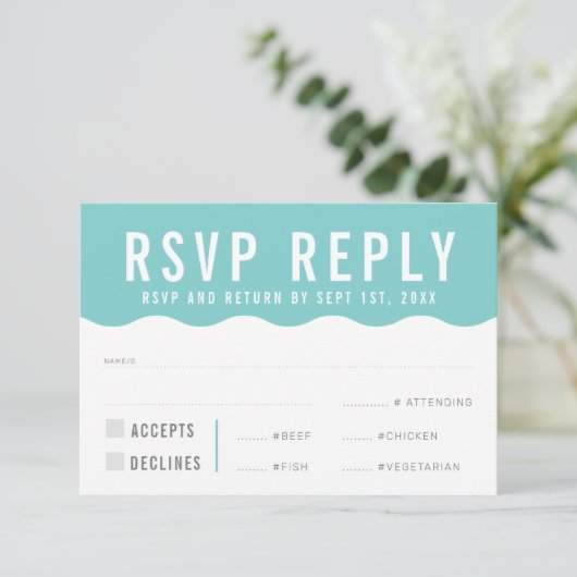 RSVP ANTWOORD REACTIE modern strak schattig golf m (Staand voorkant)