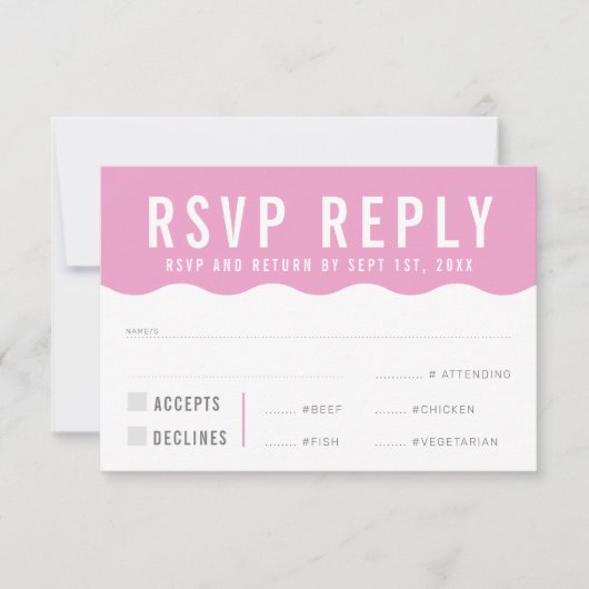 RSVP ANTWOORD REACTIE modern strak schattig golf p (Voorkant)