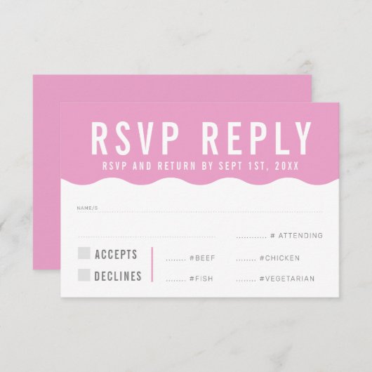 RSVP ANTWOORD REACTIE modern strak schattig golf r (Voorkant / Achterkant)