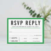 RSVP ANTWOORD REACTIE modern strakke Kelly groen (Staand voorkant)