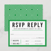 RSVP ANTWOORD REACTIE modern strakke Kelly groen (Voorkant / Achterkant)
