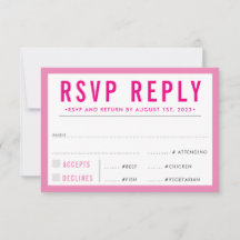 RSVP ANTWOORD REACTIE modern strakke meid roze