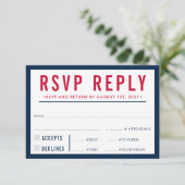 RSVP ANTWOORD REACTIE modern vet jongen marine roo (Staand voorkant)