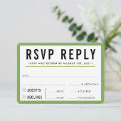 RSVP ANTWOORD REACTIE modern vet zwart groen (Staand voorkant)