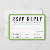 RSVP ANTWOORD REACTIE modern vet zwart groen (Voorkant)