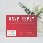 RSVP ANTWOORD REACTIE moderne rode bordeauxgradiën (Staand voorkant)