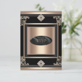 RSVP antwoord Reactie Partij Art Deco Zwarte Koffi (Staand voorkant)