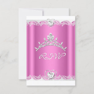 RSVP-antwoord reactie roze witte kant Quinceanera RSVP Kaartje