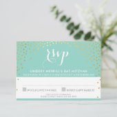 RSVP ANTWOORD REACTIE rustieke gouden mini-confett Kaart (Staand voorkant)