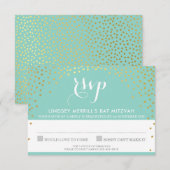 RSVP ANTWOORD REACTIE rustieke gouden mini-confett Kaart (Voorkant / Achterkant)