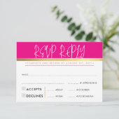 RSVP ANTWOORD REACTIE ultra trendy roze zwart goud (Staand voorkant)